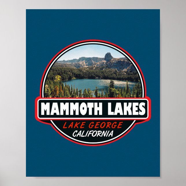 Mammoth Lakes California Travel Art Emblem Poster (Front)