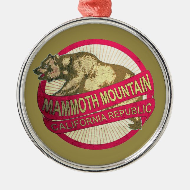 Mammoth Mountain California bear holiday ornament (Front)