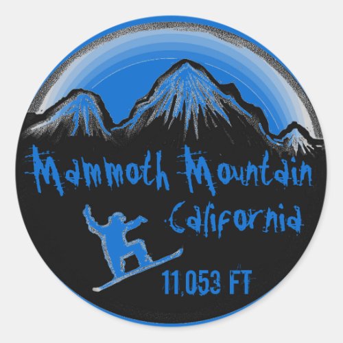 Mammoth Mountain California blue snowboard sticker