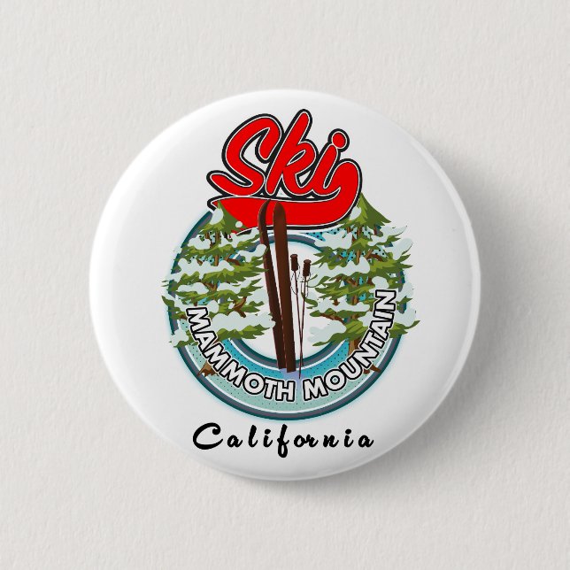 Mammoth Mountain California ski logo Button (Front)