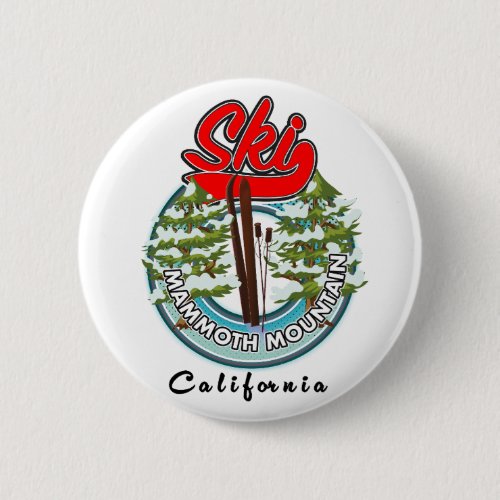 Mammoth Mountain California ski logo Button