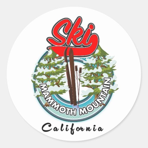 Mammoth Mountain California ski logo Classic Round Sticker