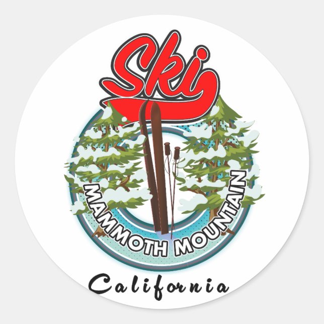 Mammoth Mountain California ski logo Classic Round Sticker (Front)