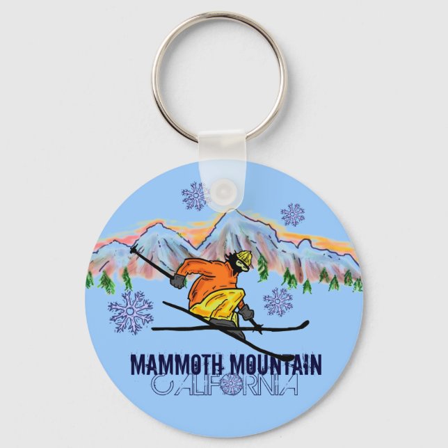 Mammoth Mountain California ski mountain keychain (Front)