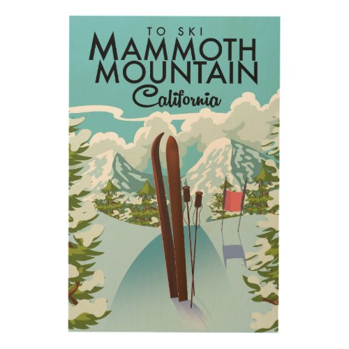 Mammoth Mountain California to ski Wood Wall Art