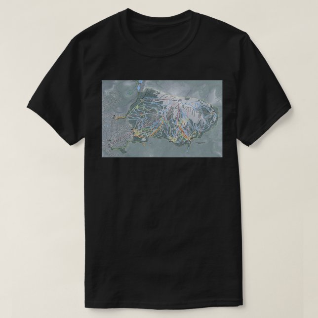 Mammoth Mountain Resort Trail Map T-Shirt (Design Front)