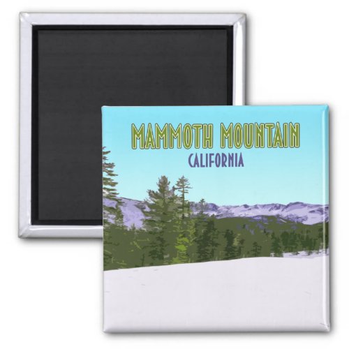Mammoth Mountain Ski Resort California Vintage Magnet