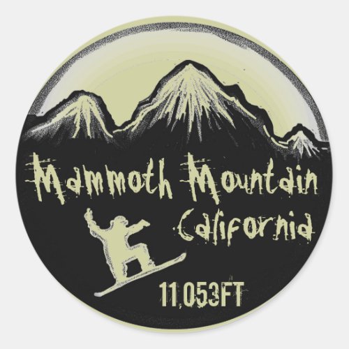 Mammoth Mountain snowboard California stickers