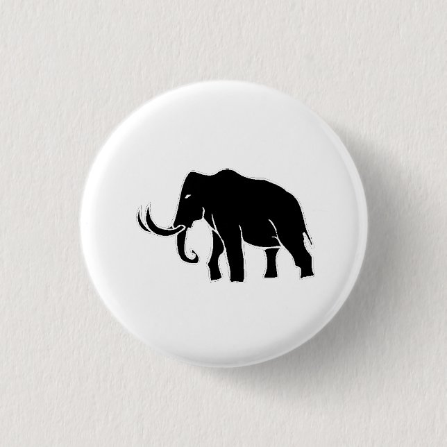 Mammoth Silhouette Pinback Button (Front)