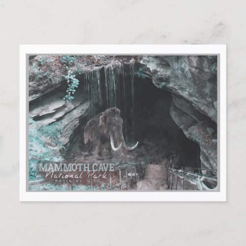 MAMMOTH WATERCOLOR _ MAMMOTH CAVE _ KENTUCKY US POSTCARD