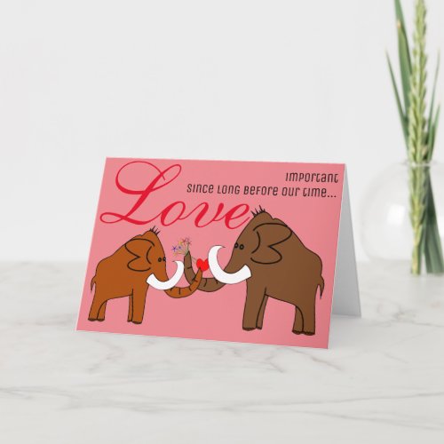 Mammoths in Love Holiday Card