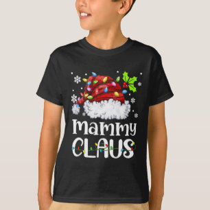 Mammy Claus Santa Hat Christmas Light Xmas Family  T-Shirt