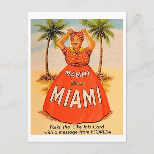 Mammy from Miami funny vintage Postcard