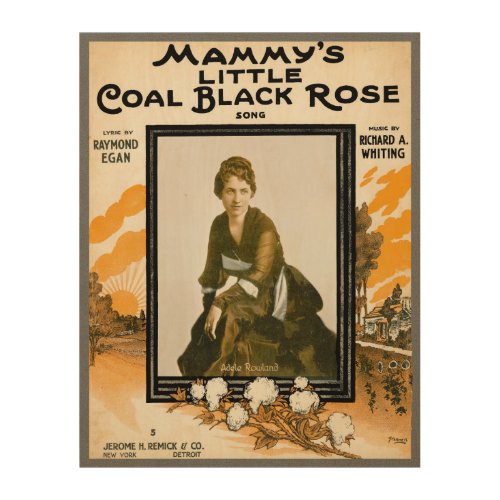 Mammys Little Coal Black Rose Wood Wall Decor