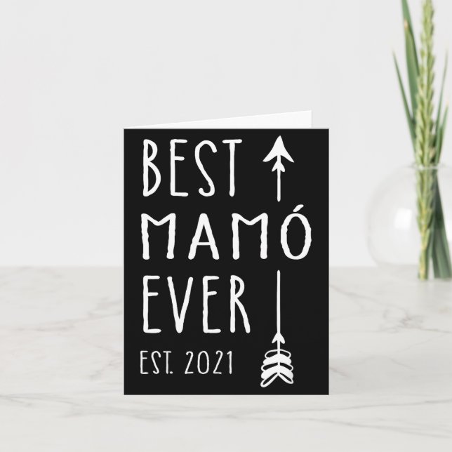 Mamo Ever Est 2021 New Irish Grandma Baby Announce Card (Front)