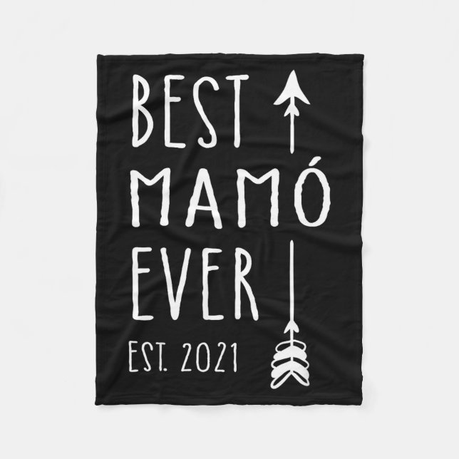 Mamo Ever Est 2021 New Irish Grandma Baby Announce Fleece Blanket (Front)