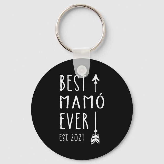 Mamo Ever Est 2021 New Irish Grandma Baby Announce Keychain (Front)