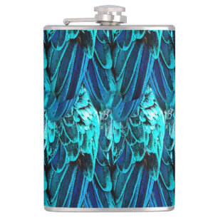 MaModern abstract pattern in emerald and blue ton Flask