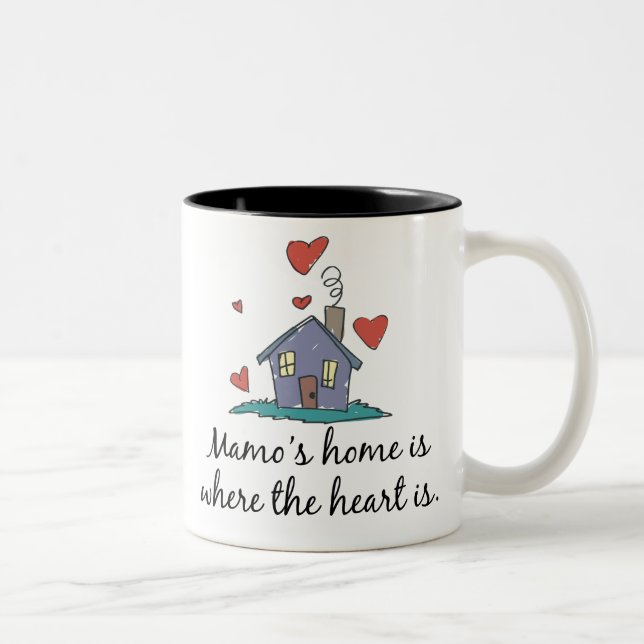 Mamo's Home is Where the Heart is Two-Tone Coffee Mug (Right)