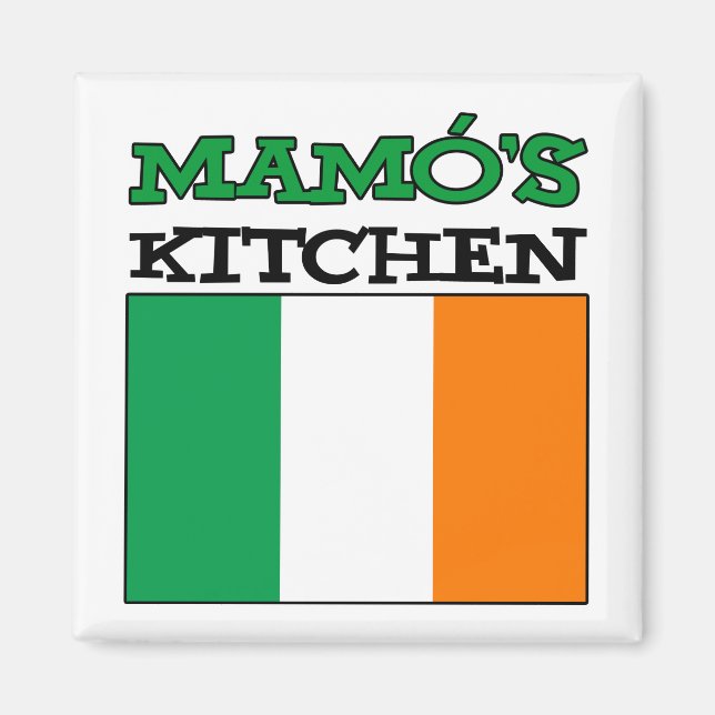 Mamo's Kitchen With Flag Of Ireland Magnet (Front)