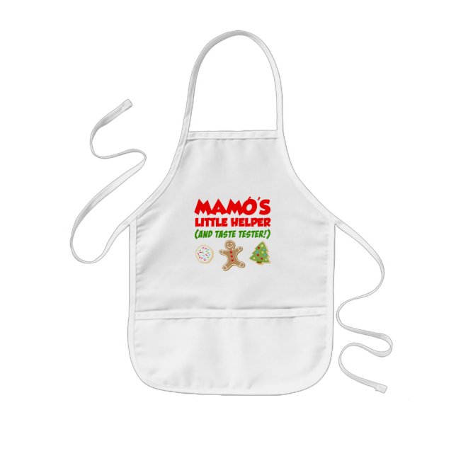 Mamo's Little Helper Christmas Cookies Kids' Apron (Front)