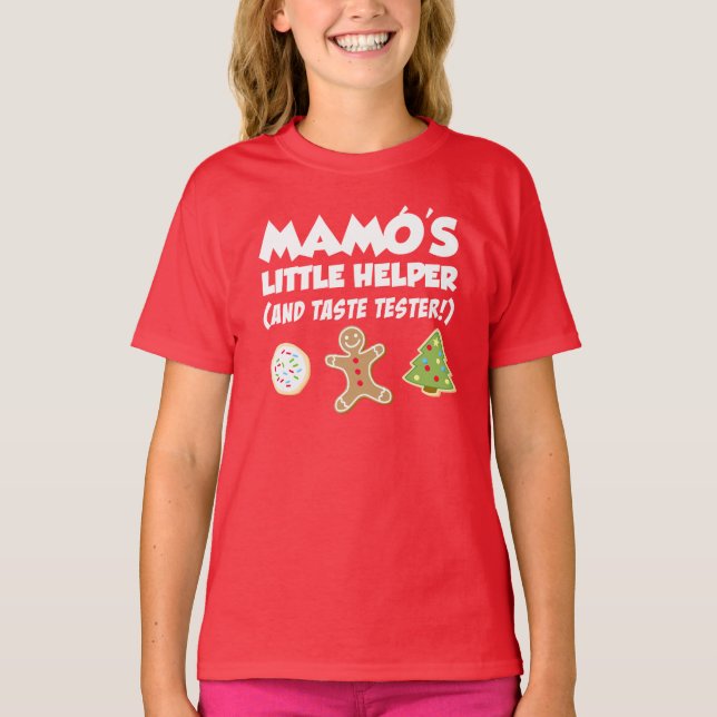 Mamo's Little Helper Christmas Cookies T-Shirt (Front)