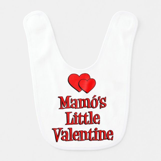 Mamo's Little Valentine Irish Baby Bib (Front)