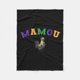 Mamou Mardi Gras Chicken  Fleece Blanket