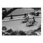 Man and Boy Cycling (Front Horizontal)