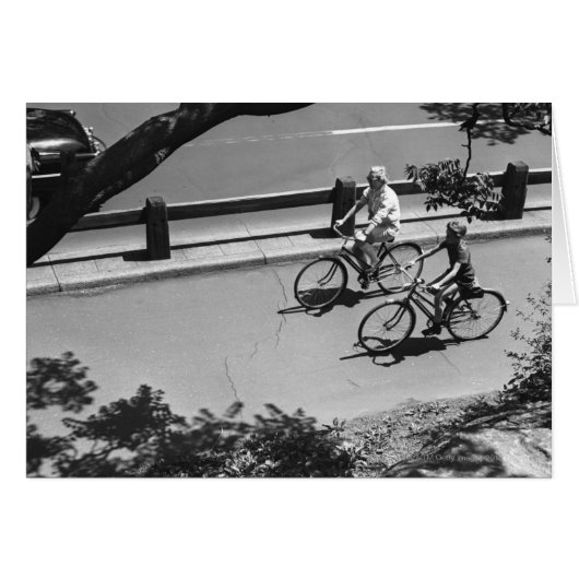 Man and Boy Cycling Cards (Front Horizontal)