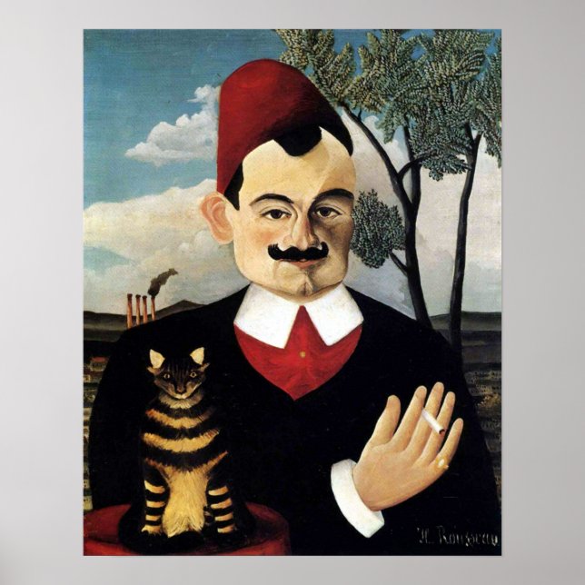 Man and Cat, Henri Rousseau Poster (Front)