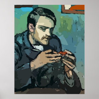 Man and Crawfish Abstract Poster