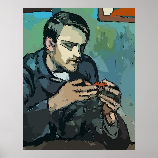 Man and Crawfish Abstract Poster (Front)