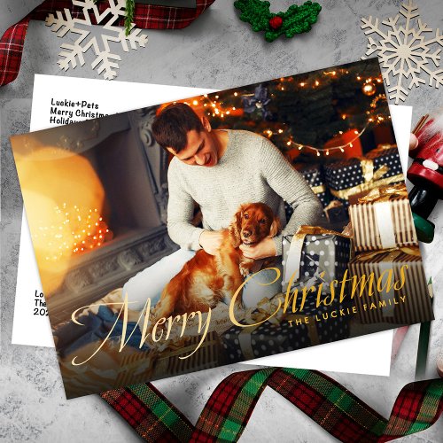 Man and Dog Christmas Card 