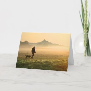 Man And Dog Mountain Mist Card by Paws_At_Peace at Zazzle