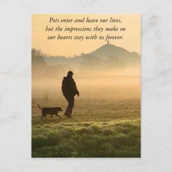 Man And Dog Mountain Mist Postcard by Paws_At_Peace at Zazzle