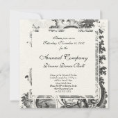 Man and his Dog Baroque French Toile de Jouy Invitation (Back)