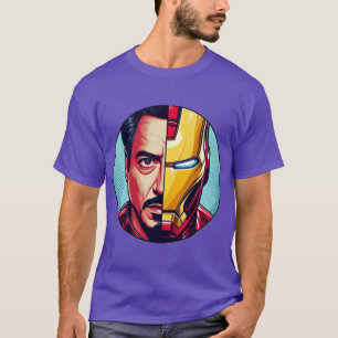 Man and Machineony Stark and Iron Man Fusion in Co T-Shirt