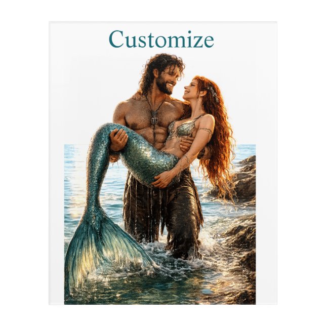 Man and Mermaid Thunder_Cove Acrylic Print (Front)