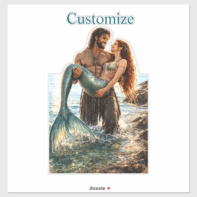Man and Mermaid Thunder_Cove Sticker (Sheet)
