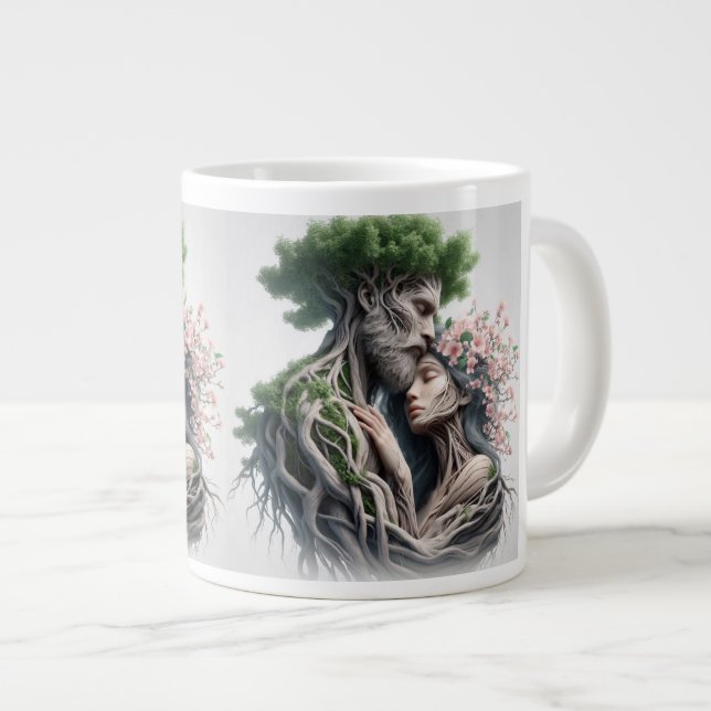 man and nature fusion giant coffee mug (Front Right)