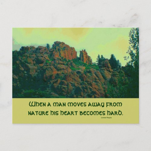 man and nature lakota proverb postcard