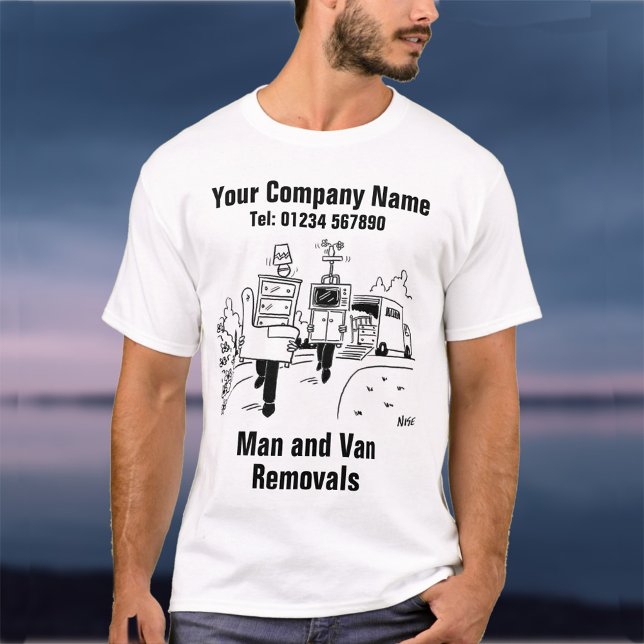 Man and Van Removals Cartoon to Personalise T-Shirt (Creator Uploaded)
