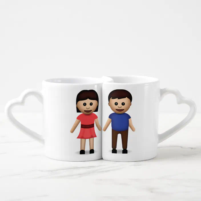 Man And Woman Holding Hands Emoji Coffee Mug Set Zazzle Com