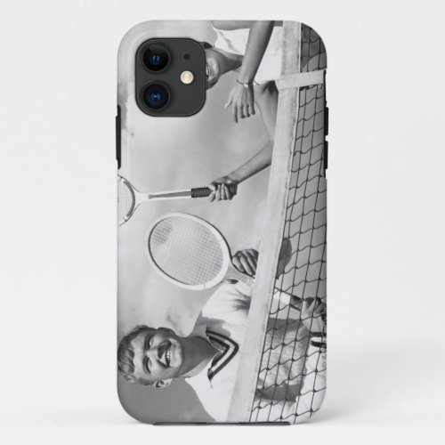 Man and Woman Playing Tennis iPhone 11 Case