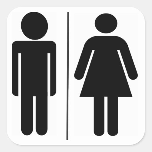 Man and Woman WC Sign Square Sticker