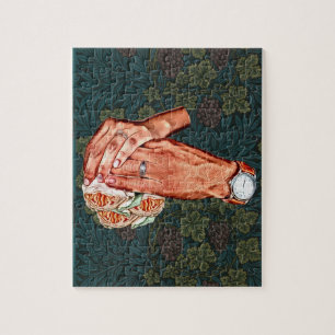 man and womans bride groom couples art jigsaw puzzle