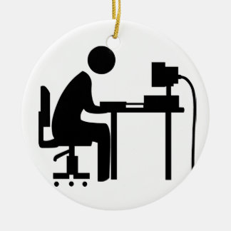 Man at Work Ceramic Ornament