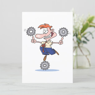 Man Balancing Cogs Invitation