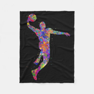 Man Basketball Dunk Slam Dunk Fleece Blanket
